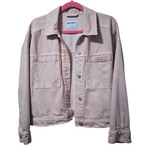 Old Navy Cropped Utility Jean Jacket Womens Size XL - Peach